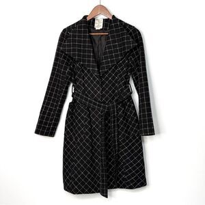 Tulle Black and White Plaid Checker Print Jacket Size Small